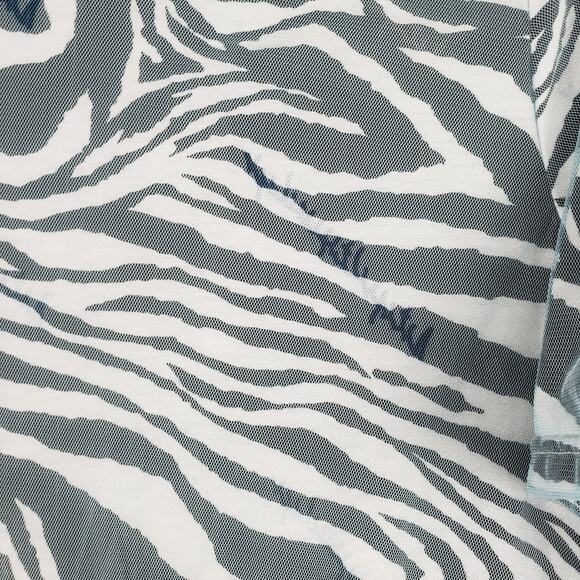 Shein Curve Sz 0X Mesh Overlay Maxi Dress Zebra Print Aqua Maximalist Whimsigoth - Picture 6 of 11